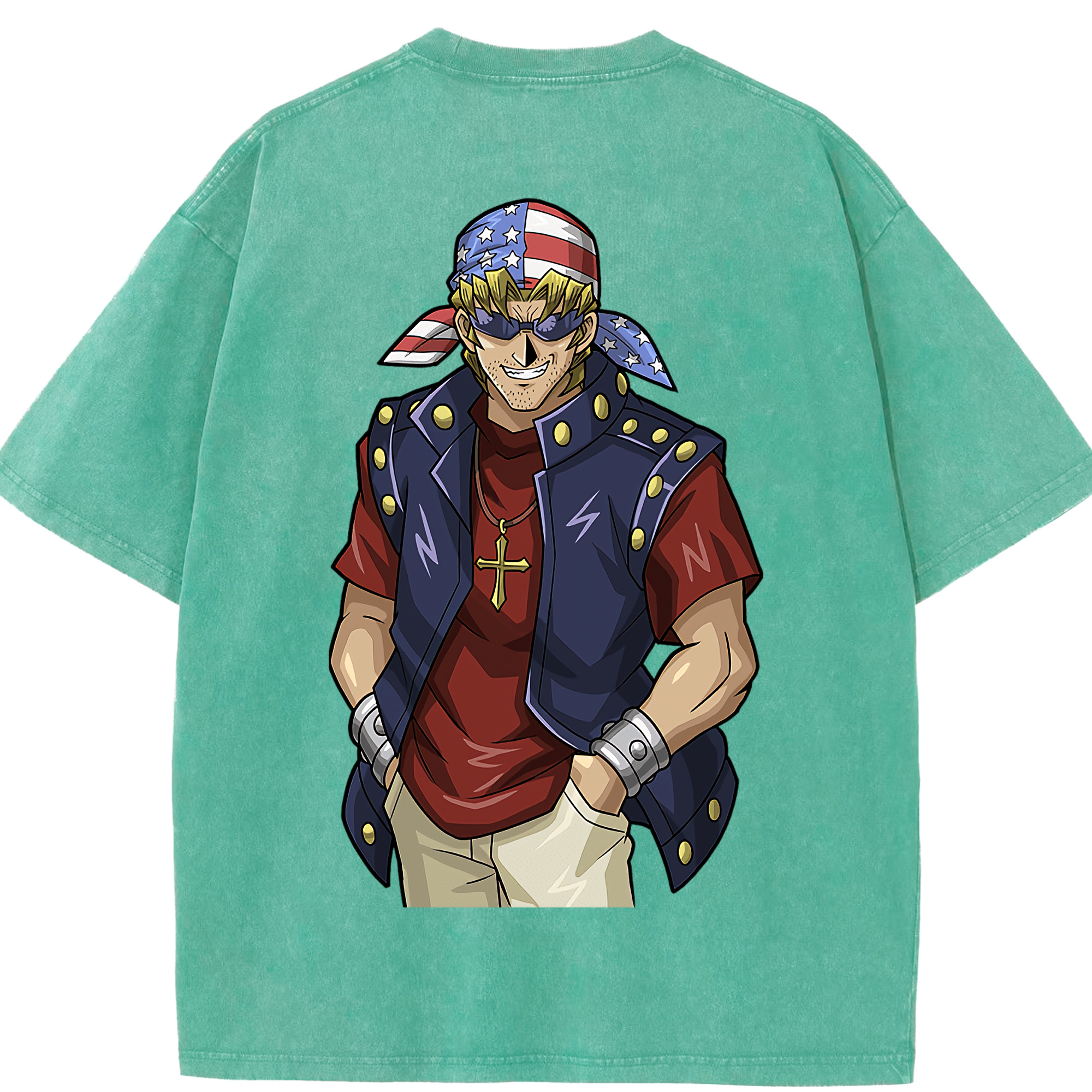 （画像用） 遊☆戯☆王 Yu-Gi-Oh! 綿100% ヴィンテージ風 半袖Tシャツ（背面プリント）